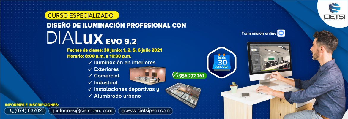 curso especializado dise  o de iluminaciOn profesional con dialux evo 92